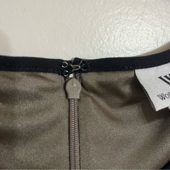 Womens Worthington Colorblock Sheath Dress Career Wear Black/Taupe Size 10 - Picture 7 of 10